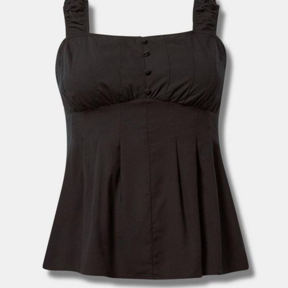 Torrid Black Peplum Challis Corset Top